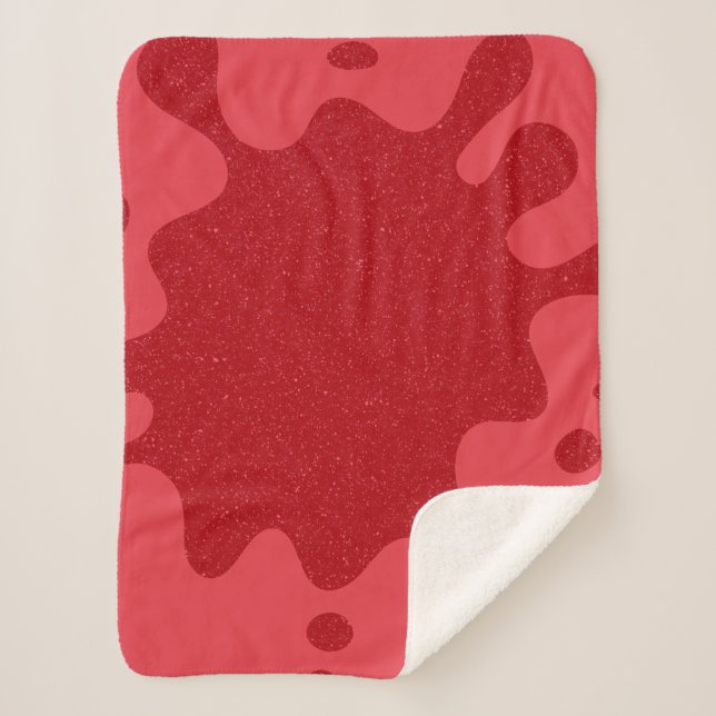 Custom Splatter Tomato Red Sherpa Blanket (Front)