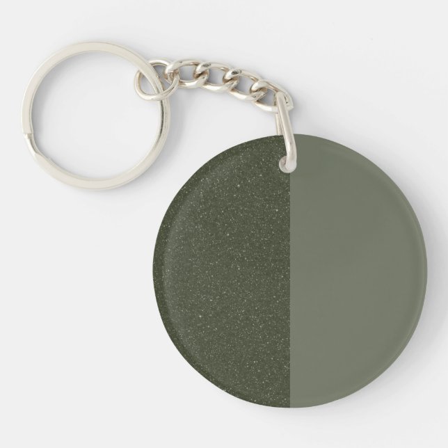 Custom Split Moss Green Keychain – Matte & Noise (Front)