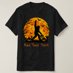 Custom Spooky Halloween Bigfoot Pumpkin Sasquatch  T-Shirt