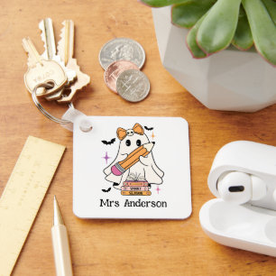 Custom Spooky Teacher Club Halloween Ghost Teacher Keychain