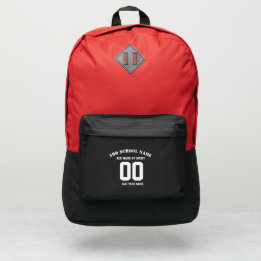 Custom Sports Backpack - Jersey Name & Number