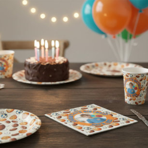 Custom Sports Balls Birthday Napkins with Photo