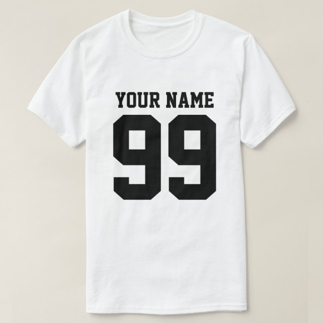 Custom Sports Baseball Team Front Name Number T-Shirt (Design Front)