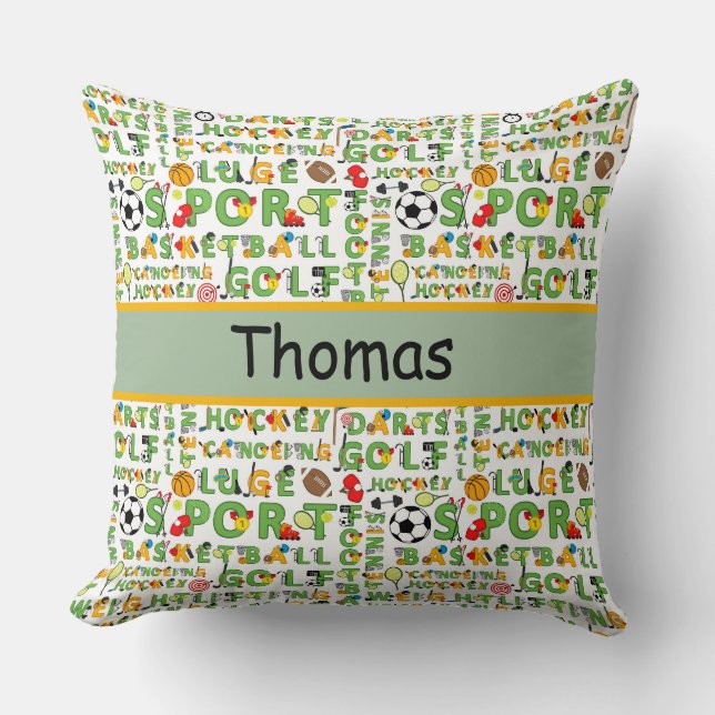 Custom Sports Fan   Throw Pillow (Front)