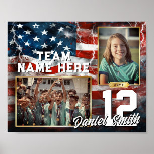 Custom Sports Memory Mate Template American Flag Poster