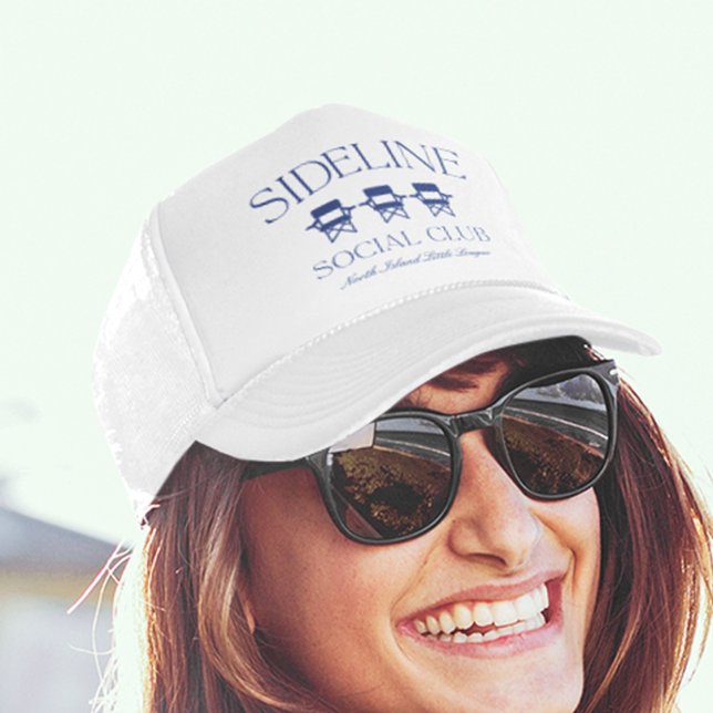 Custom Sports Mom Sideline Social Club Trucker Hat (Creator Uploaded)