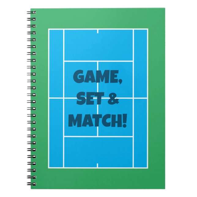 Custom sports notebook for tennis player (Front)