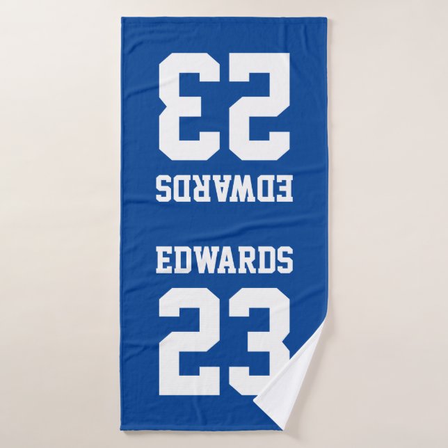 Custom Sports Numbered With Name Bath Towel (Bath Towel)