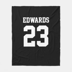Custom Sports Numbered With Name Fleece Blanket