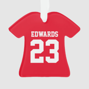 Custom Sports Numbered With Name Ornament