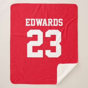 Custom Sports Numbered With Name Sherpa Blanket