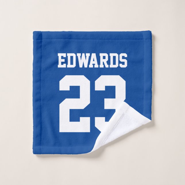 Custom Sports Numbered With Name Wash Cloth (Wash Cloth)