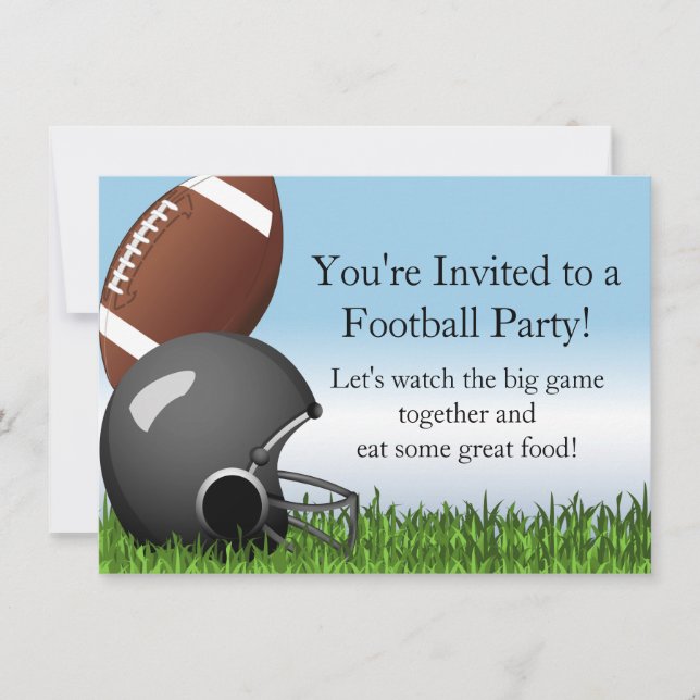 Custom Sports Party Football Game Helmet/Ball Invitation (Front)