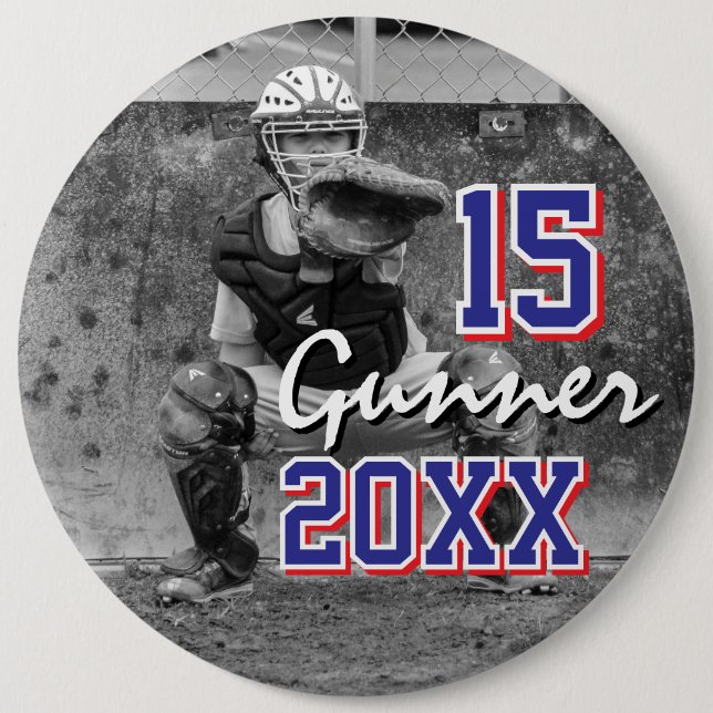 Custom Sports Photo 6 Inch Round Button (Front)