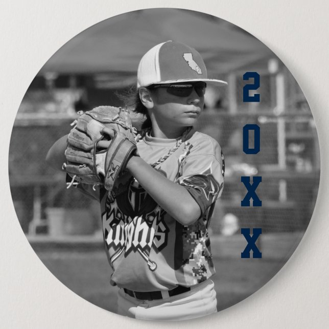 Custom Sports Photo 6 Inch Round Button (Front)