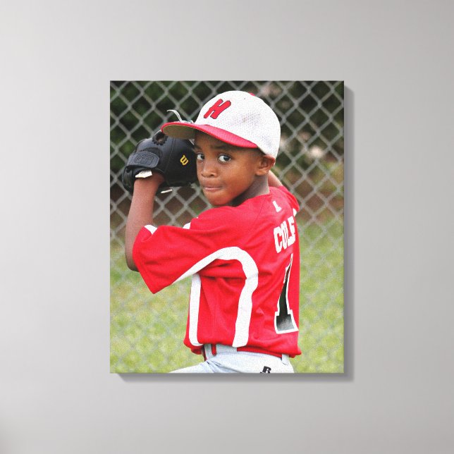 Custom Sports Player Athlete Photo Wrapped Canvas (Front)
