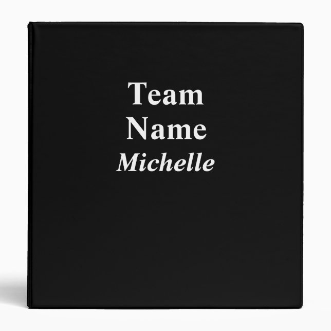 Custom Sports Team Name 3 Ring Binder (Front)