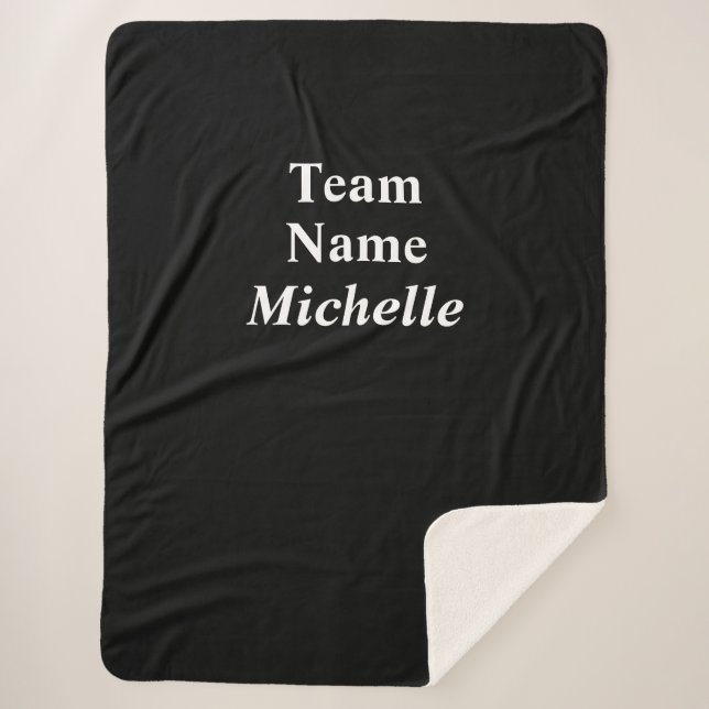 Custom Sports Team Name Sherpa Blanket (Front)