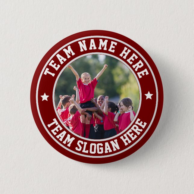 Custom Sports Team Photo 2 Inch Round Button (Front)