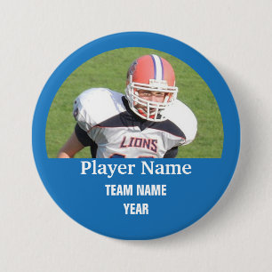 Custom sports team photo - BLUE 3 Inch Round Button