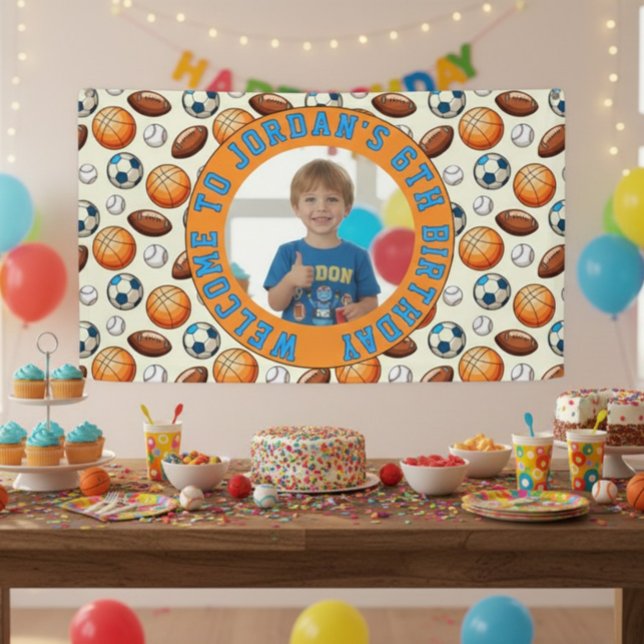 Custom Sports Theme Birthday Photo Banner (Creator Uploaded)