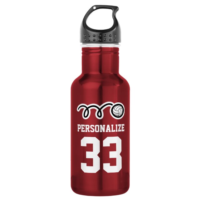 Custom sports water bottle for volleyball players (Front)