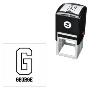 Custom Sporty Personalized Monogram Self-inking Stamp
