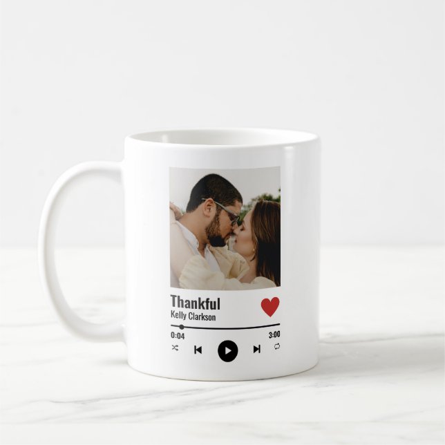 Custom Spotify Couple Music Anniversary With Code Coffee Mug (Left)