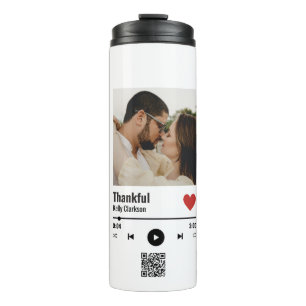 Custom Spotify Couple Music Anniversary With Code Thermal Tumbler