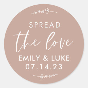 Custom Spread the Love Wedding Jam Favour Classic Round Sticker