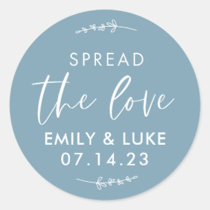 Custom Spread the Love Wedding Jam Favour Classic Round Sticker