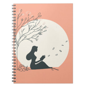 Custom Spring Aesthetic   Peaceful Girl Reading  Notebook