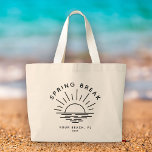 Custom Spring Break Summer Girlfriend Trip Large Tote Bag<br><div class="desc">Embrace the chic minimalism of spring break with this personalized tote celebrating your girl gang's getaway! Ditch the touristy slogans and flaunt your squad's sophisticated spirit with a sleek, modern logo featuring your chosen destination. Every glance whispers, "Spring break done right. Personalize with your own spring break destination and year!...</div>