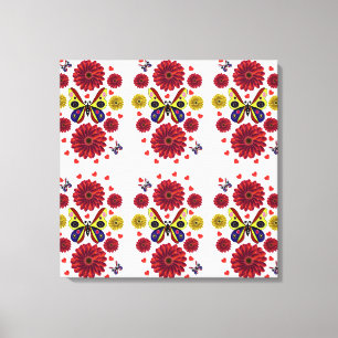 Custom Spring Butterfly Floral Gift  Canvas Print