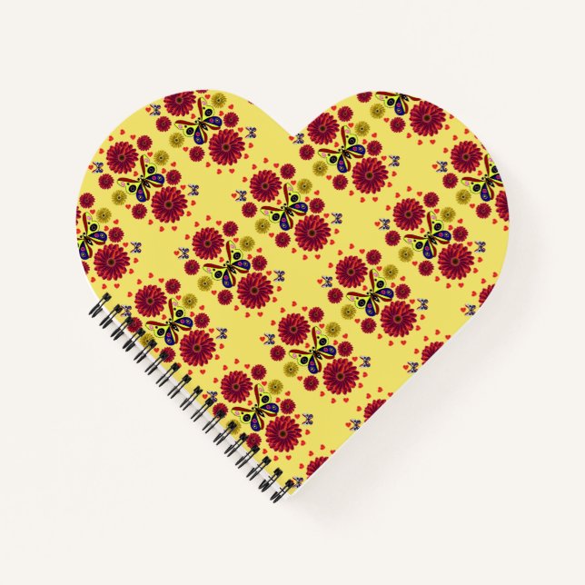 Custom Spring Butterfly Floral Gift  Notebook (Front)