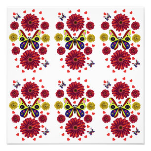 Custom Spring Butterfly Floral Gift Photo Print