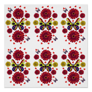 Custom Spring Butterfly Floral Gift  Poster