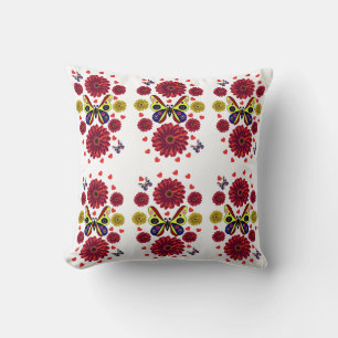 Custom Spring Butterfly Floral Gift  Throw Pillow