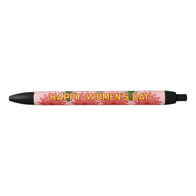 Custom Spring Flower Women's Day Pattern  Black Ink Pen (Front)