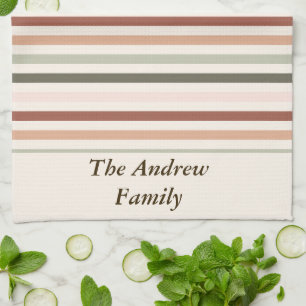 Custom Spring Stripes Boho Easter  Kitchen Towel