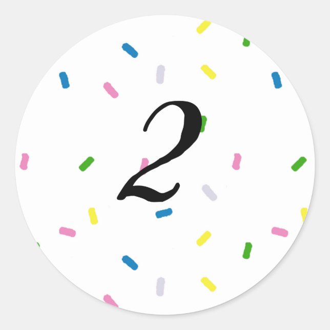 Custom Sprinkle Thank You Birthday Party Stickers (Front)