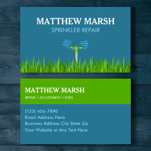 Custom Sprinkler Repair Business Card