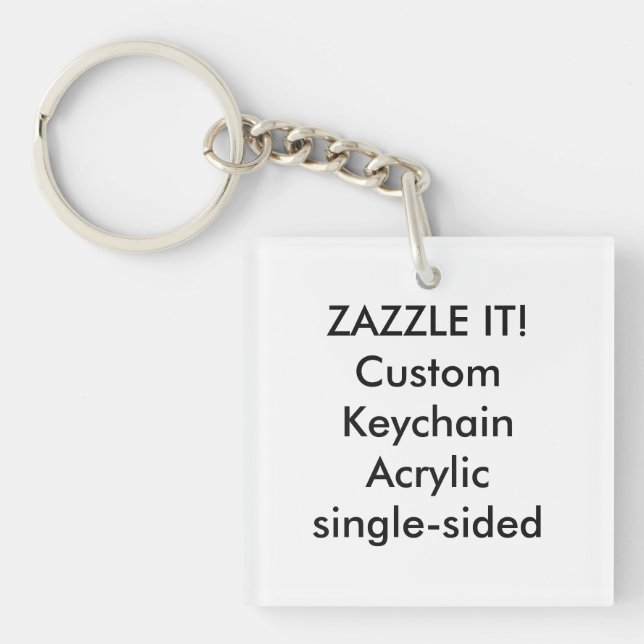 Custom Square Acrylic Keychain Key Ring Blank (Front)