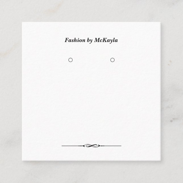 Custom Square Classic Earring Display Cards (Front)