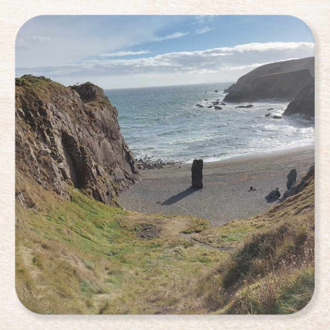 Custom Square Coasters Tra Na Bo Beach  (Front)