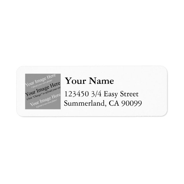 Custom Square Image Return Address Template (Front)