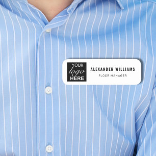 Custom Square Logo and Employee Name Job Title Tag