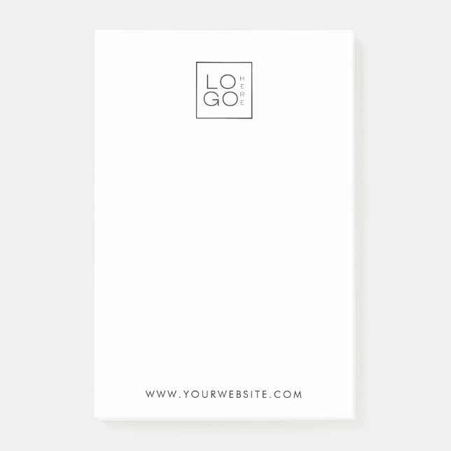 Custom Square Logo Business Company Minimalist Post-it Notes (Front)
