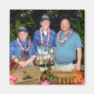 Custom Square Magnet, Photo Hawaii Tourists Magnet