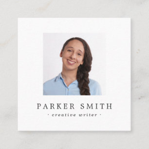 Custom square photo modern minimalist professional square business card
